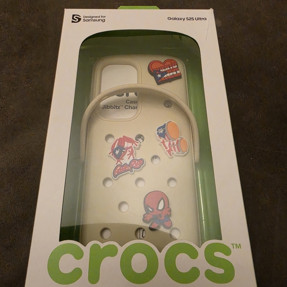 CROCS Beige Galaxy S25 Ultra Case with Jibbitz Charm Holes